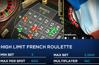Play high limit French roulette online Play high limit French roulette online