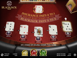 High stakes multi hand blackjack