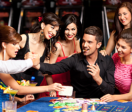 A lucky man in a casino